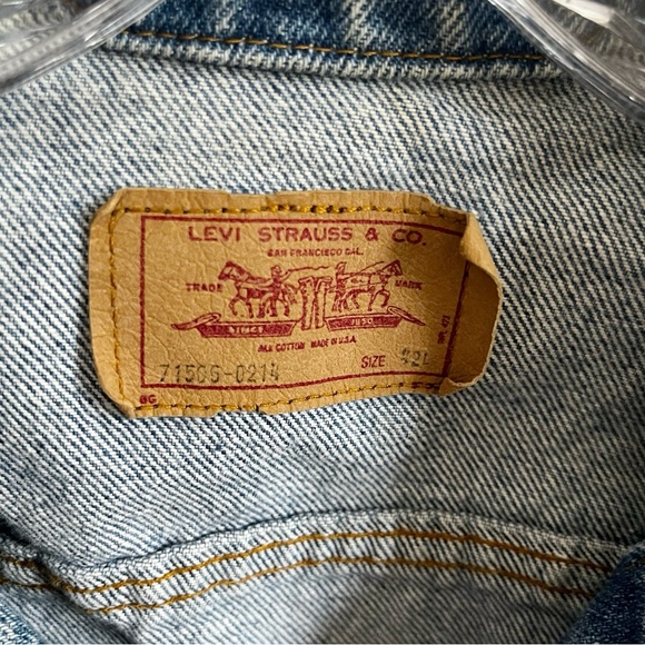 Levi’s Type III Trucker Vest blue denim vintage cut off 80’s button front - Picture 6 of 9